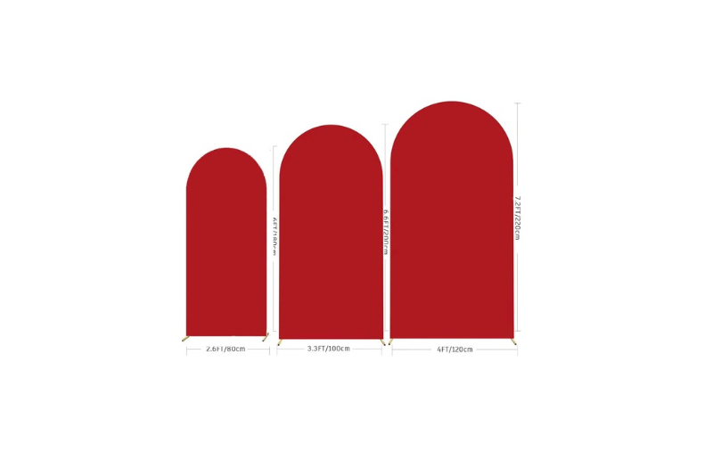 Arch Backdrop Cover Set Rental (Red (6Ft, 6.6Ft, 7.2Ft))