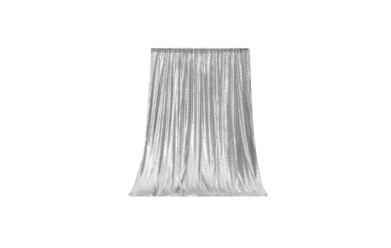 Backdrop Sequin Curtain Rental (Silver Sequin)