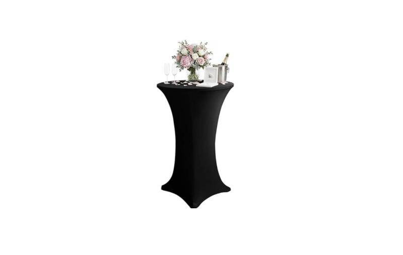 Cocktail Tablecloth Rental (Black Fitted Tablecloth)