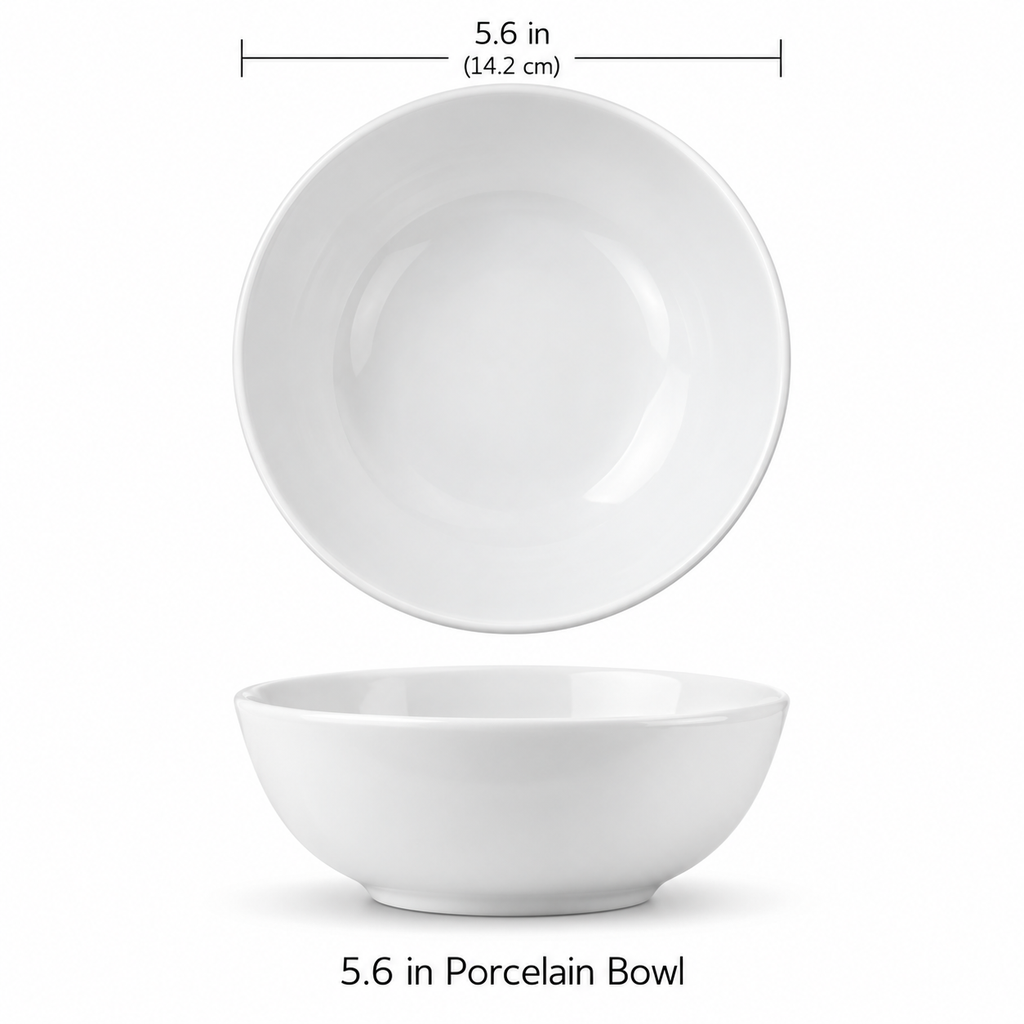 5.6” White Porcelain Bowl